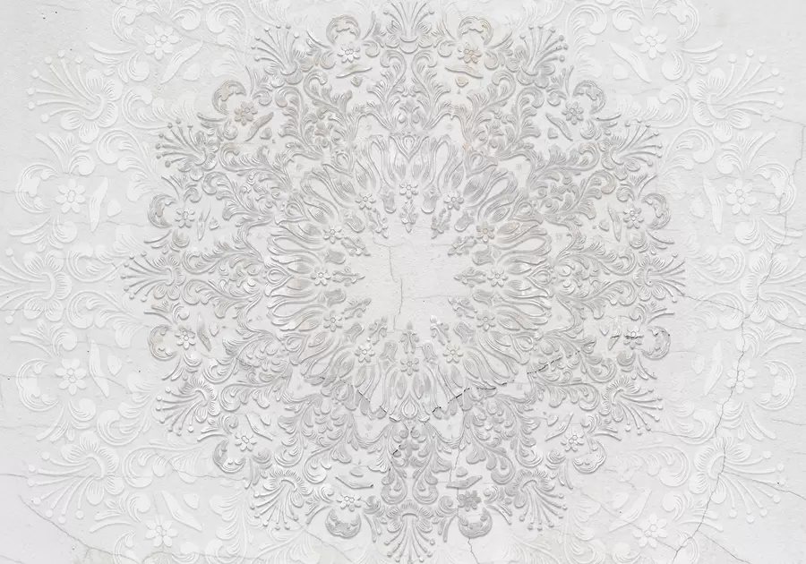 murales de pared Un estampado de mandala muy detallado que crea un hermoso y delicado diseño de encaje w01249