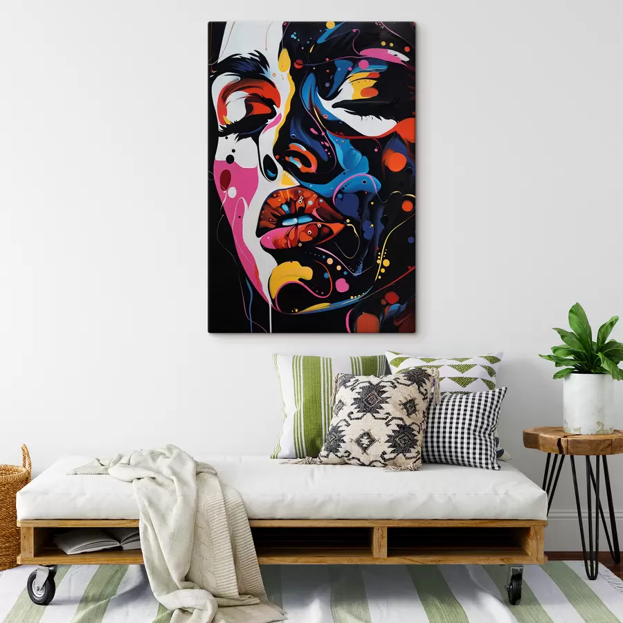 murales de pared Cara de niña en colores. s39306