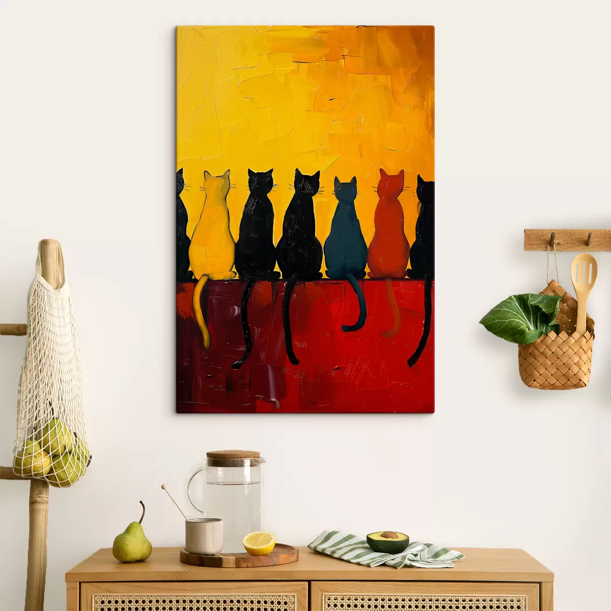 murales de pared gatos en colores s39309