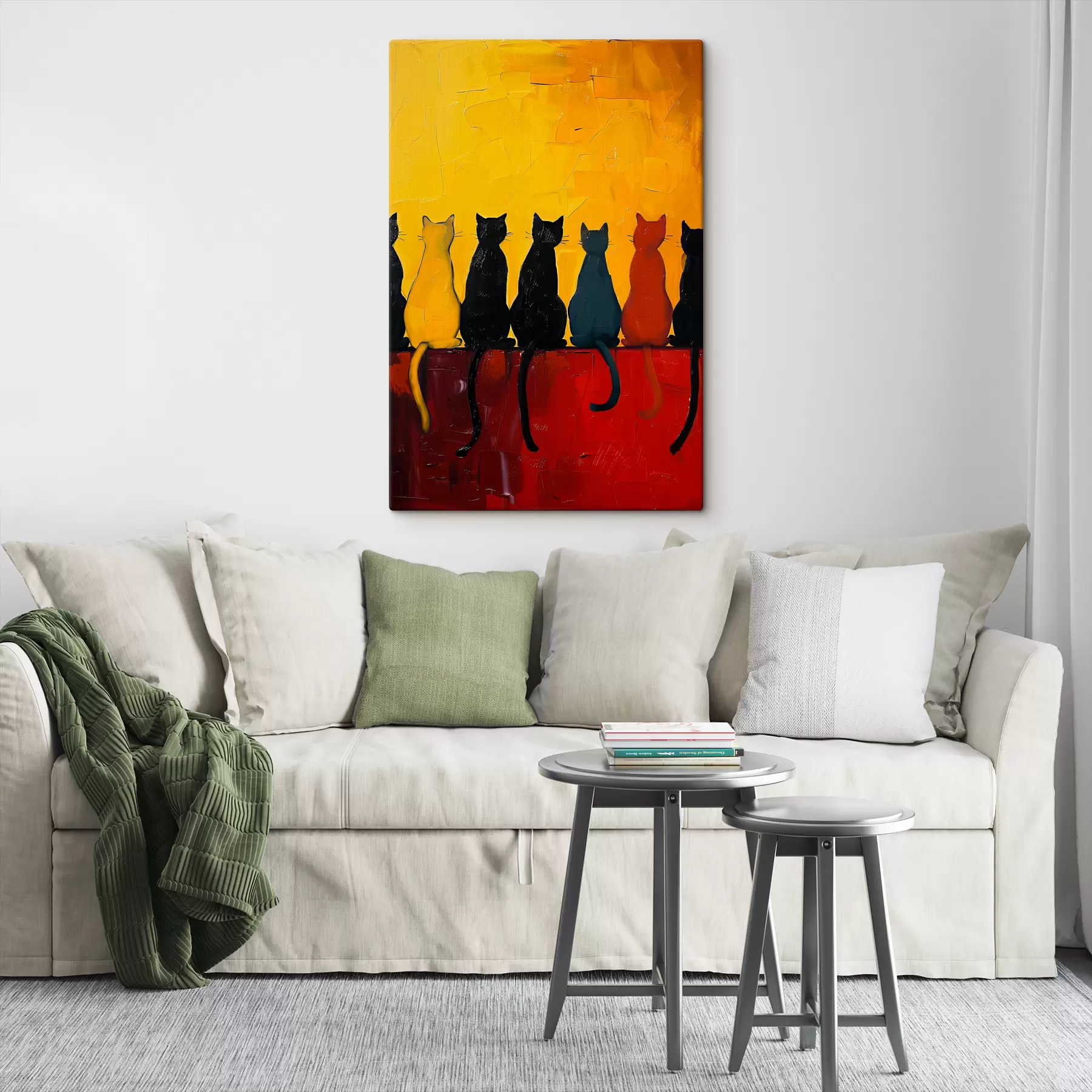 murales de pared gatos en colores s39309