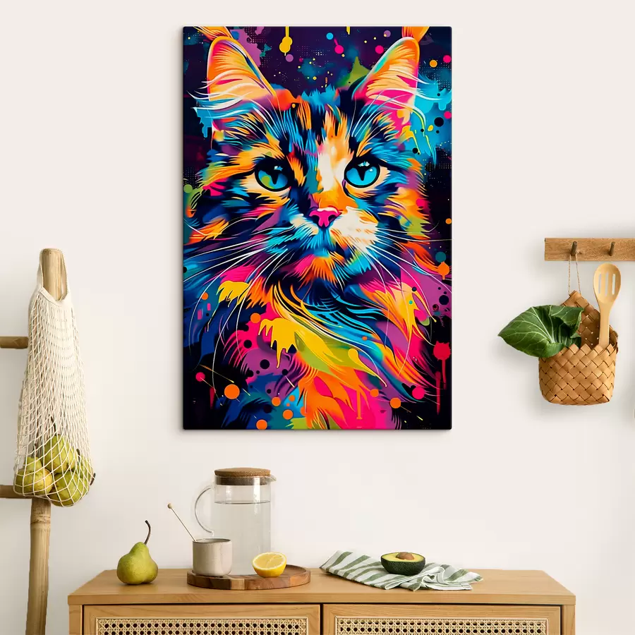 murales de pared gato en colores s39314