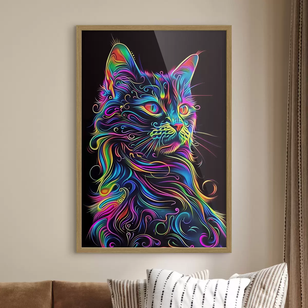 Poster gato multicolor f39311