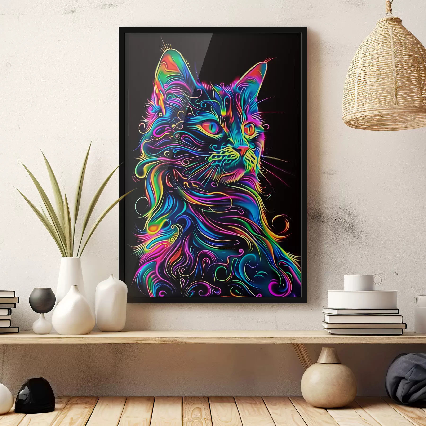 murales de pared gato multicolor f39311