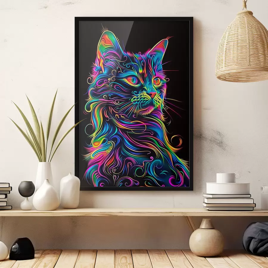 murales de pared gato multicolor f39311
