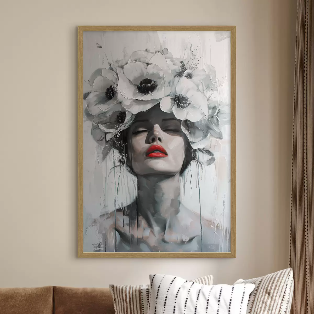 Poster Flores y labios rojos f39253