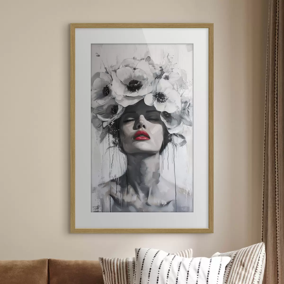 Poster Flores y labios rojos f39253