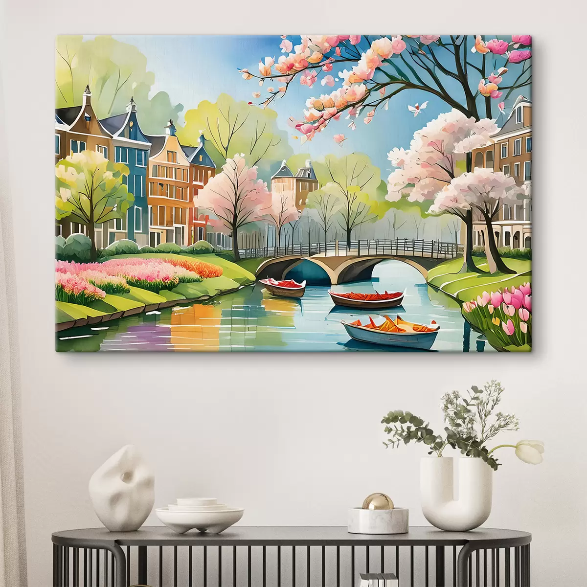 murales de pared árboles en flor en Amsterdam en primavera s39301