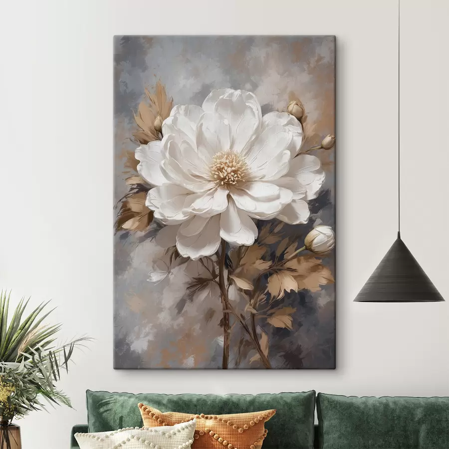 murales de pared Flor blanca con tallo s39166