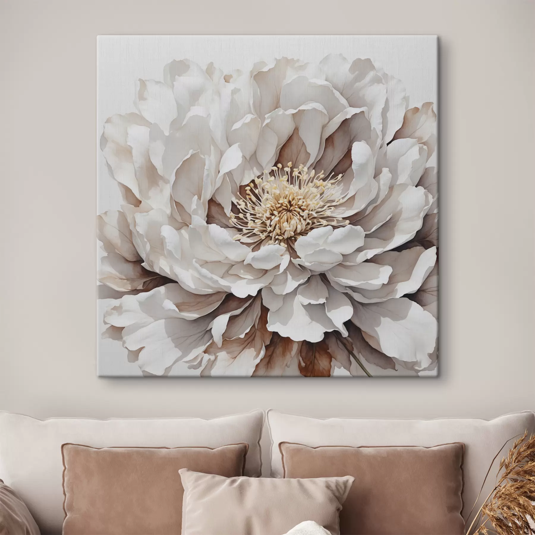 murales de pared Primer plano de flor blanca s39178