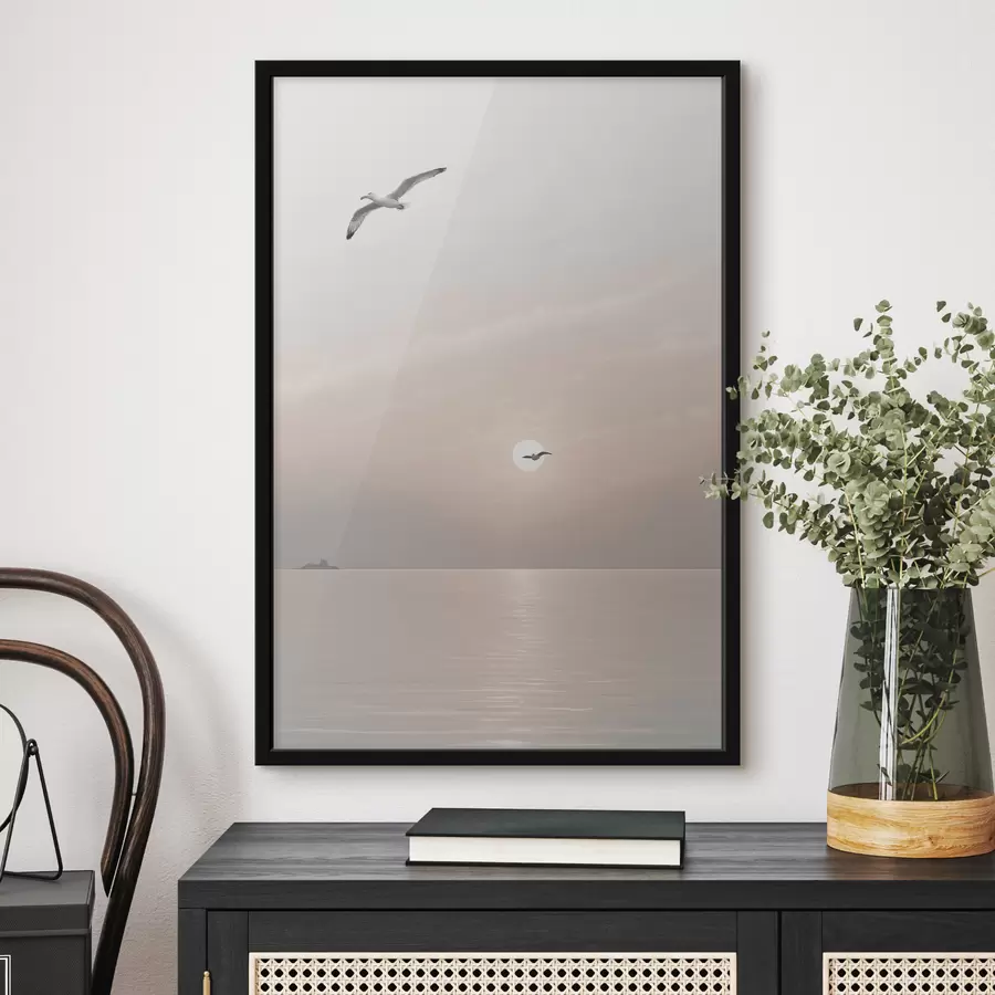 murales de pared Gaviotas volando sobre el mar f39152