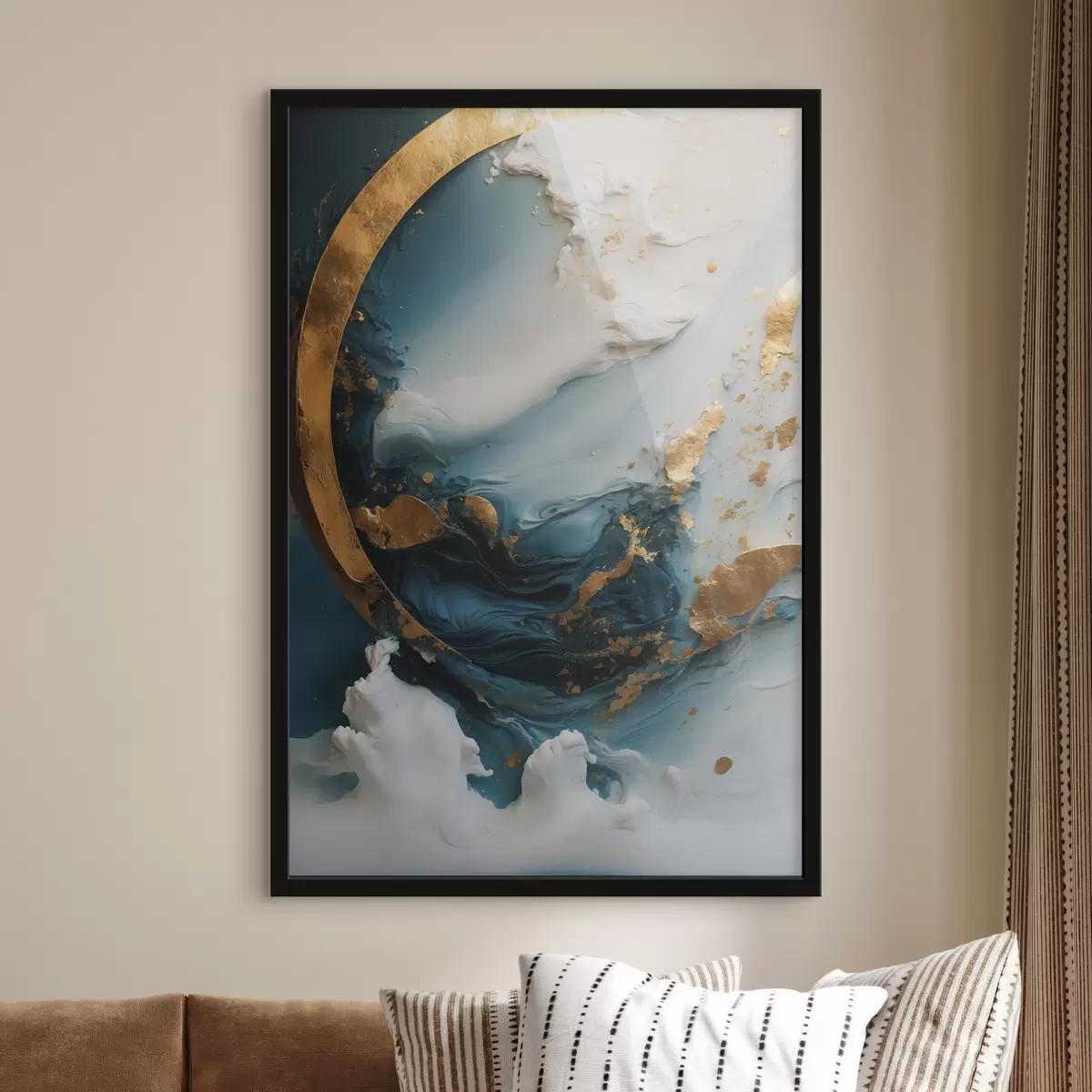 Poster Abstracción con colores azul y blanco. f39154