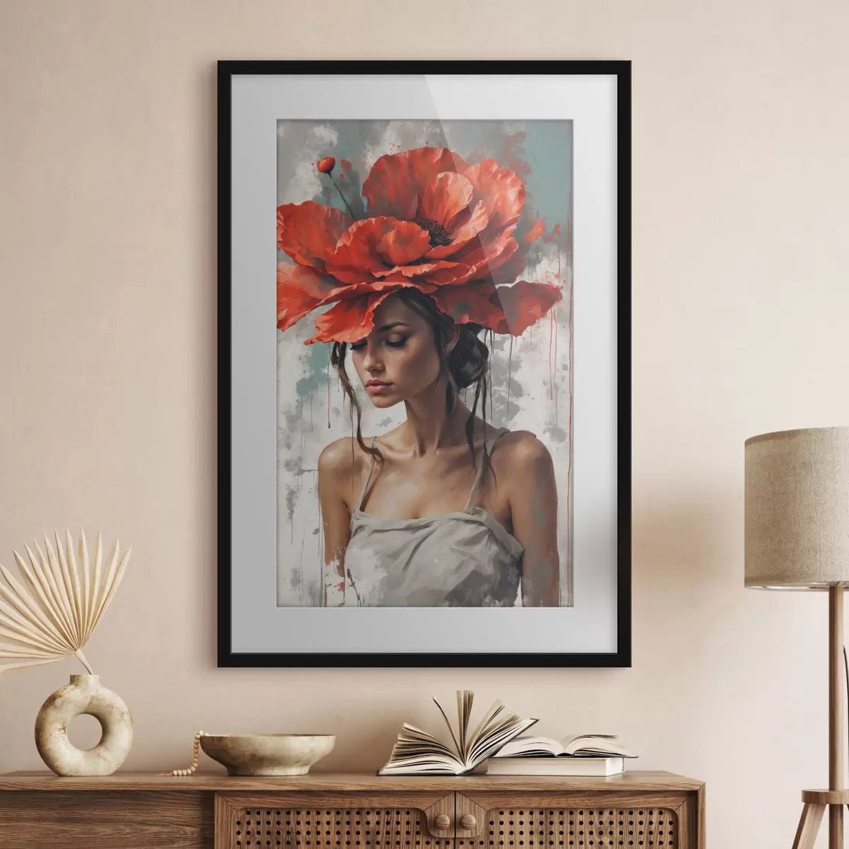 Poster Tocado de amapolas f39171