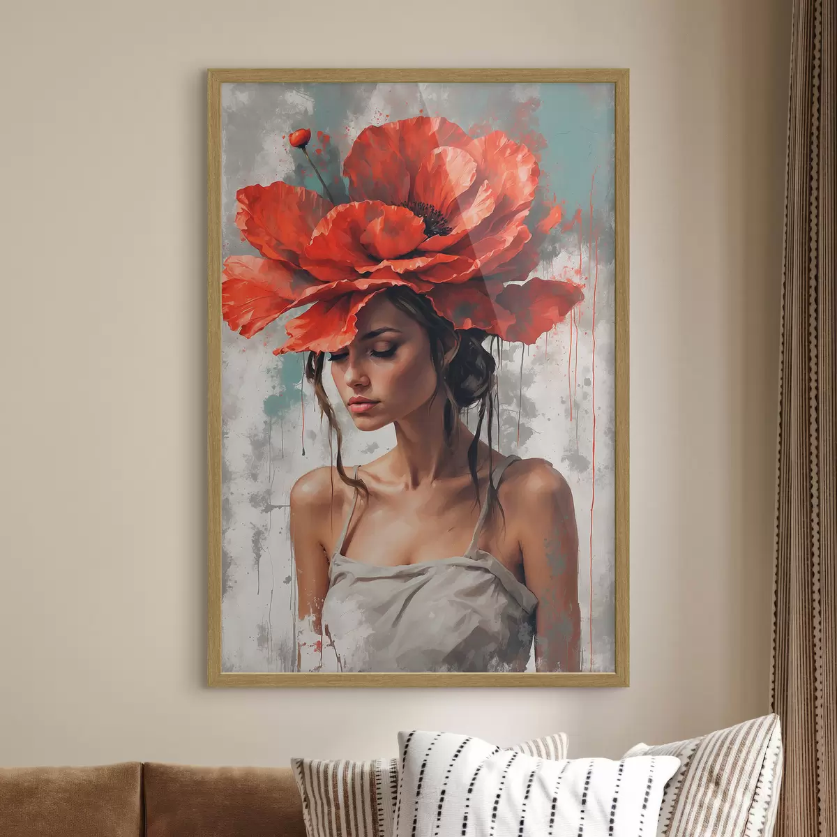 Poster Tocado de amapolas f39171