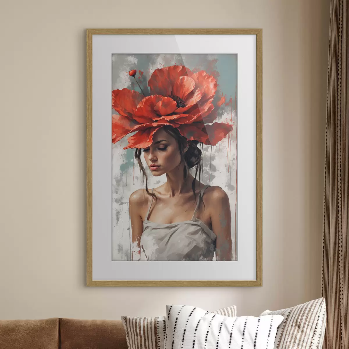 Poster Tocado de amapolas f39171