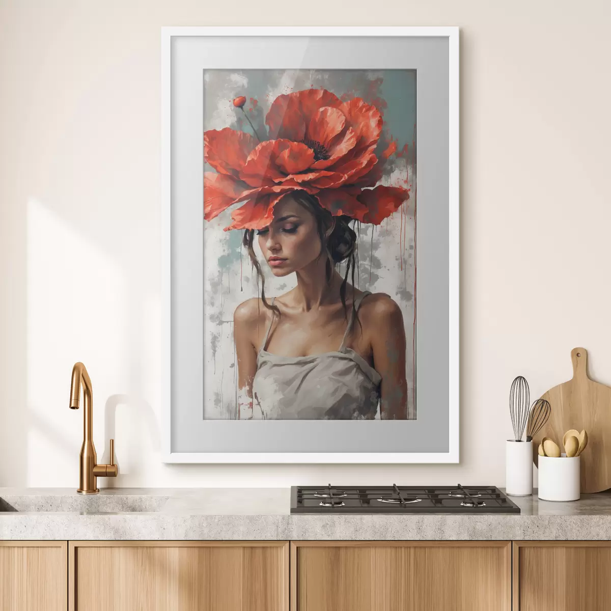 Poster Tocado de amapolas f39171
