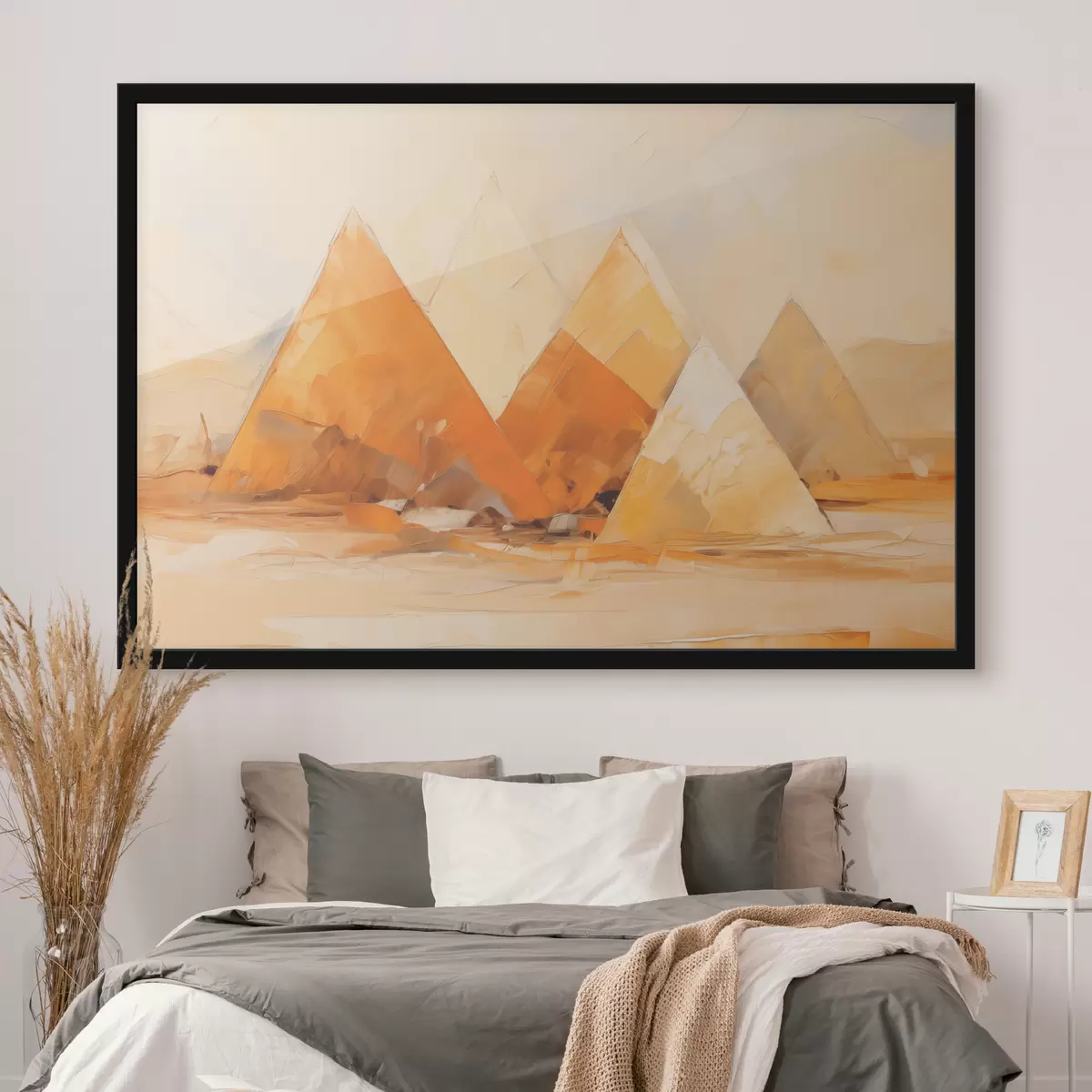 Poster Pirámides en el desierto pintura al óleo f39435