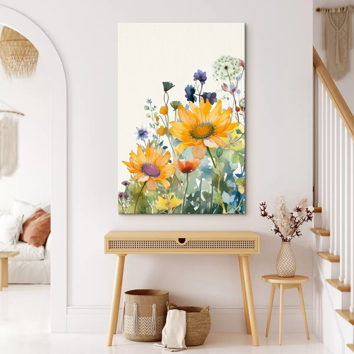 murales de pared Coloridas flores silvestres de acuarela s39338