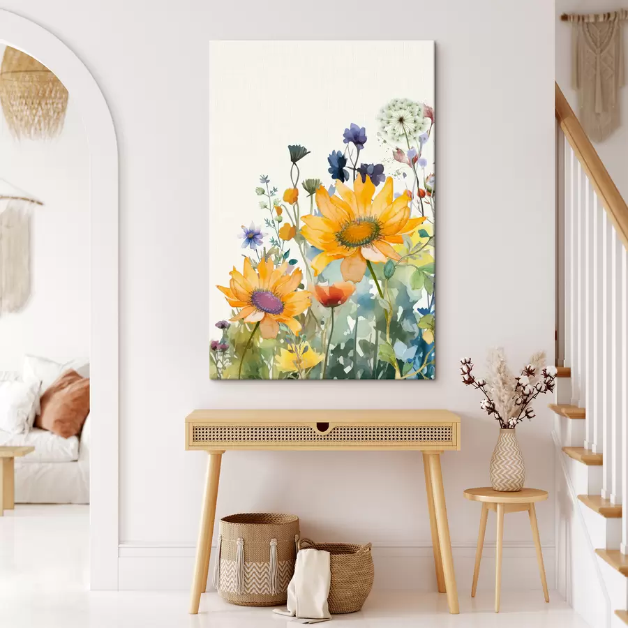 murales de pared Coloridas flores silvestres de acuarela s39338