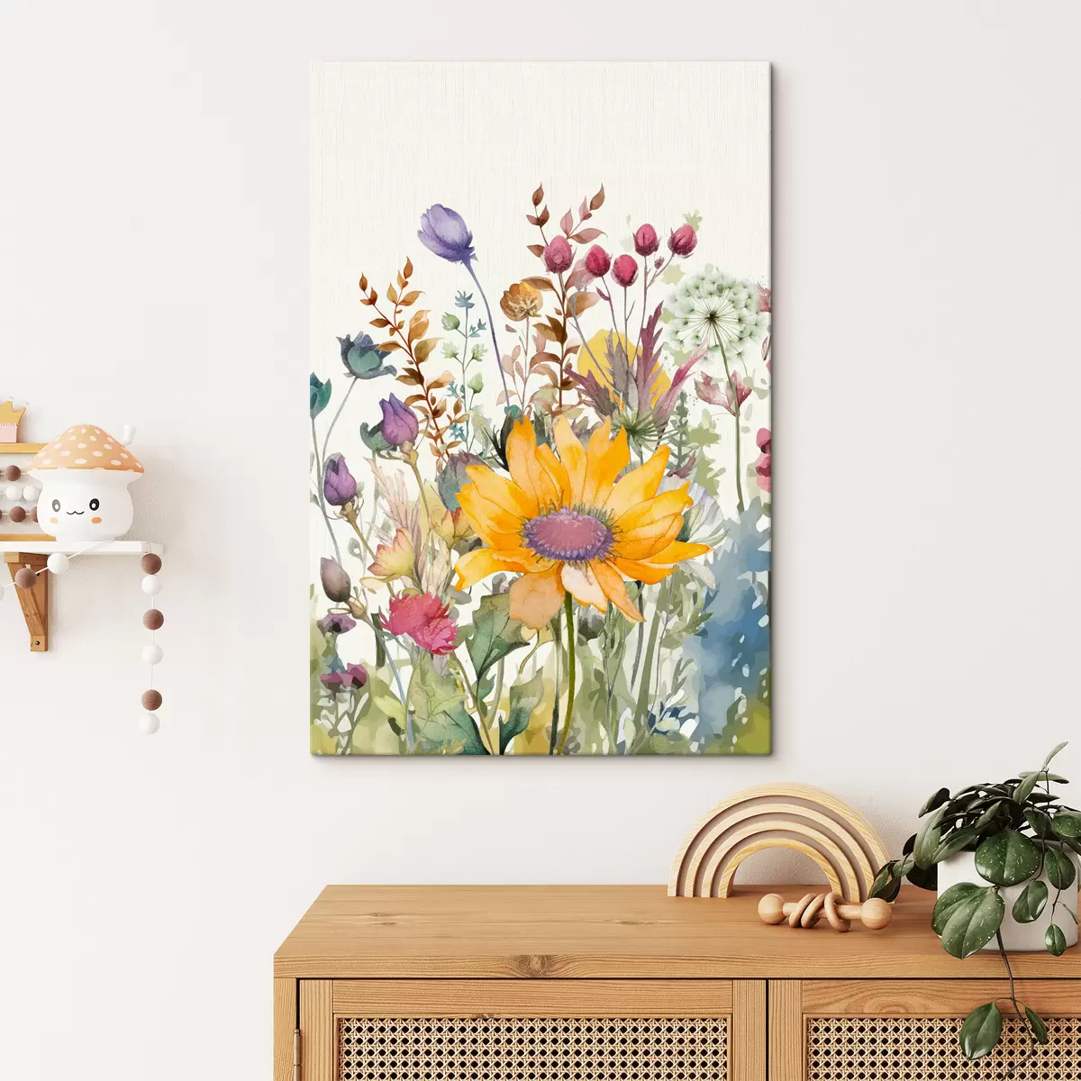 murales de pared Flores silvestres de acuarela s39339