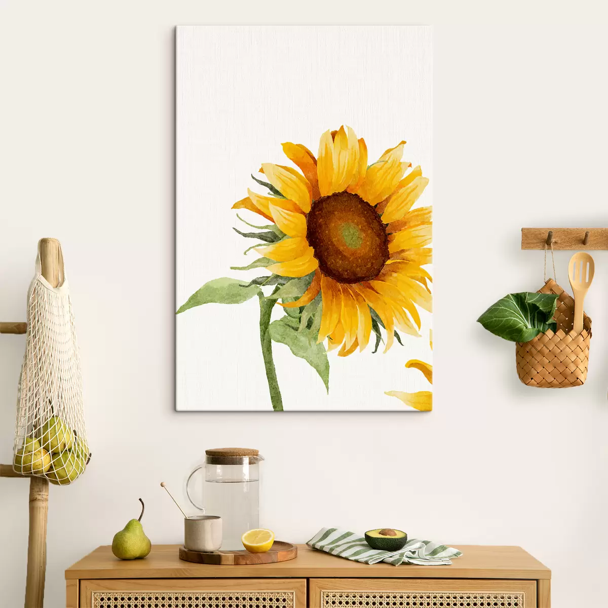 murales de pared Girasol colorido acuarela s39343