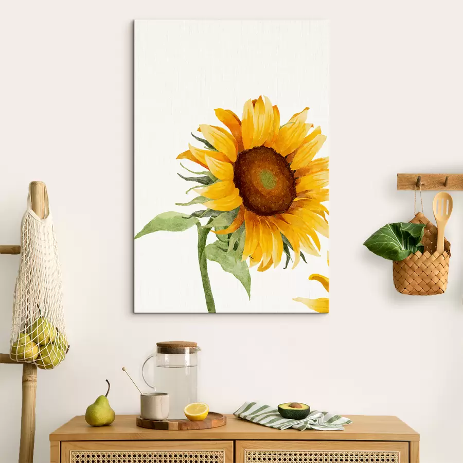 murales de pared Girasol colorido acuarela s39343