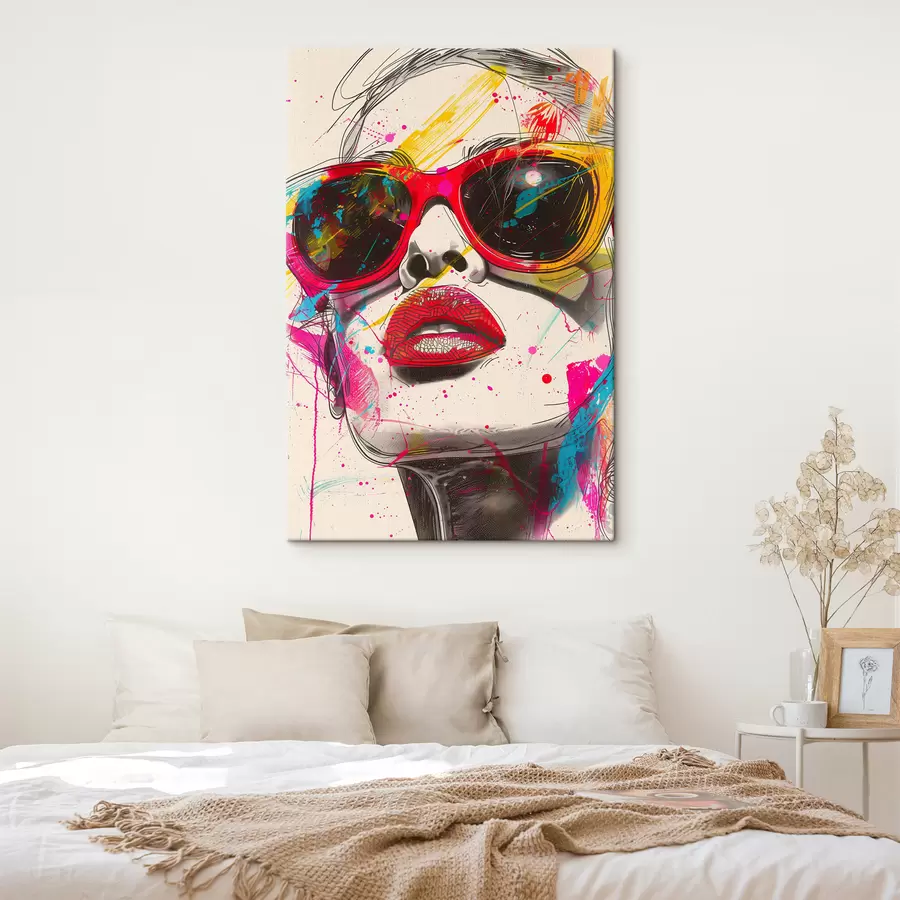 murales de pared chica con gafas s39204