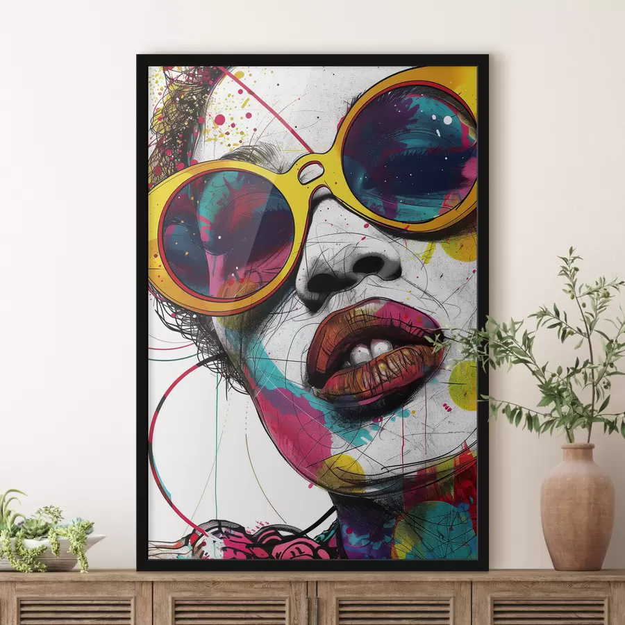 murales de pared Imagen brillante de una chica en estilo pop art. f39203