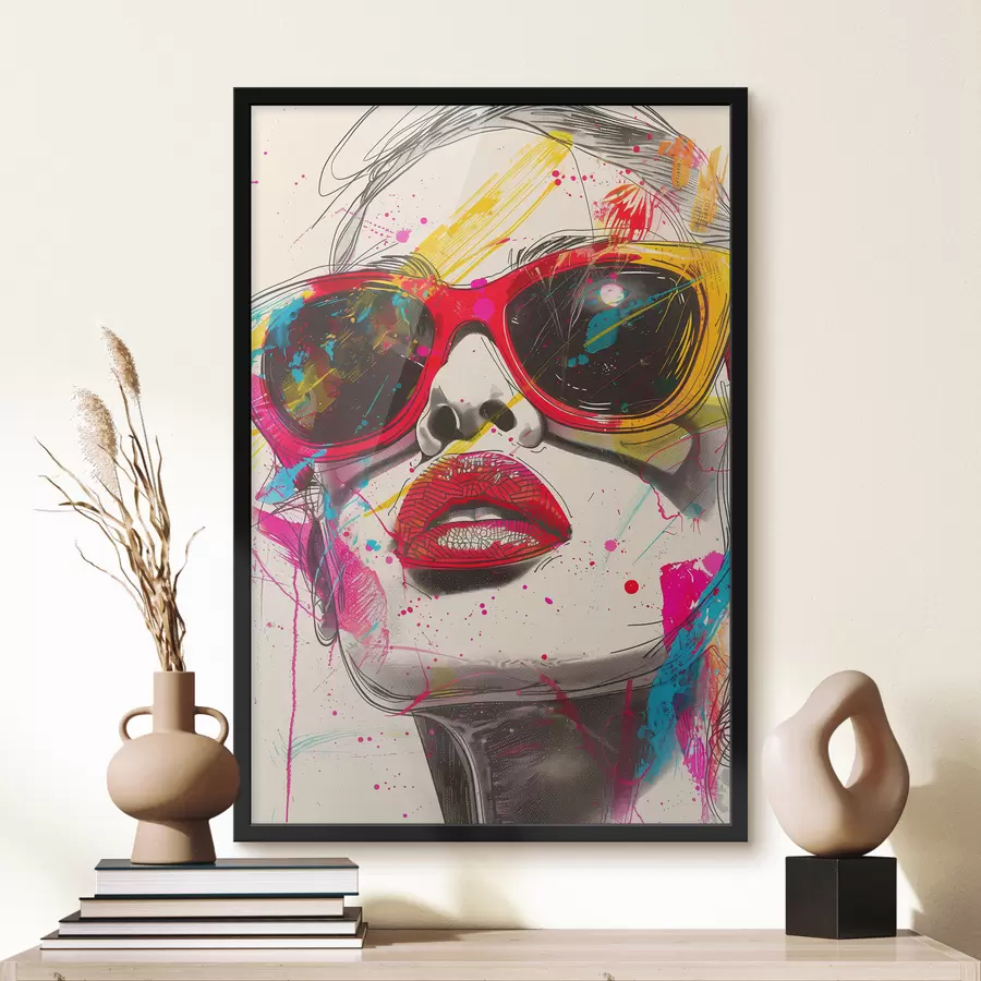 murales de pared chica con gafas f39204