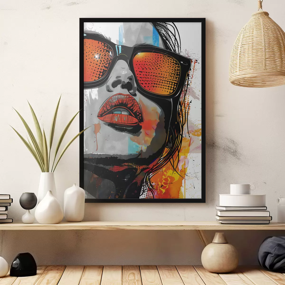 Poster Chica con gafas en estilo pop art. f39205