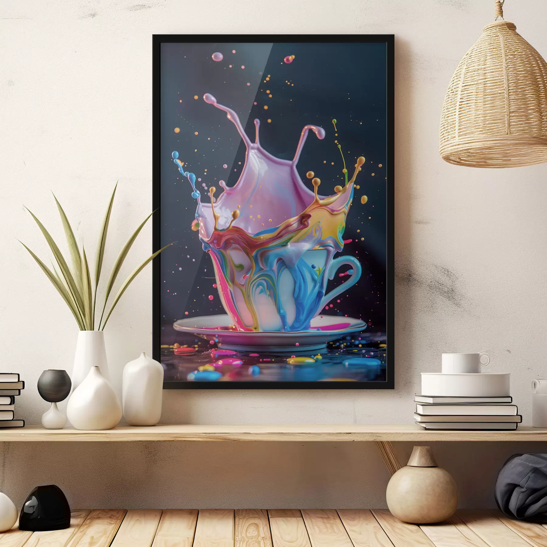 murales de pared Salpicaduras brillantes en una taza f39218