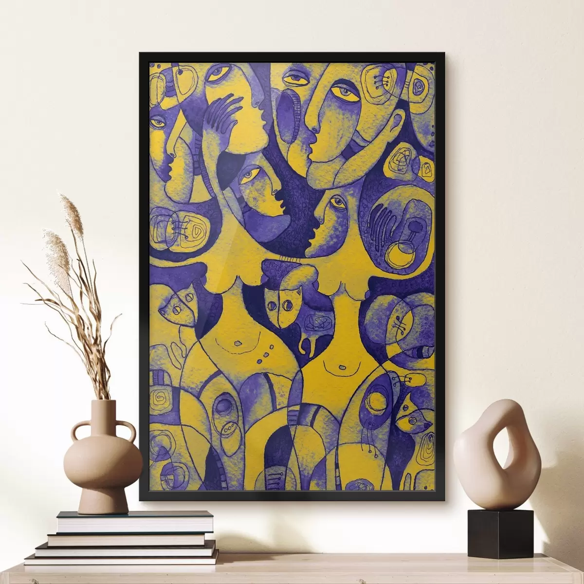 Poster Rostros coloridos en obras de arte del expresionismo abstracto f37829