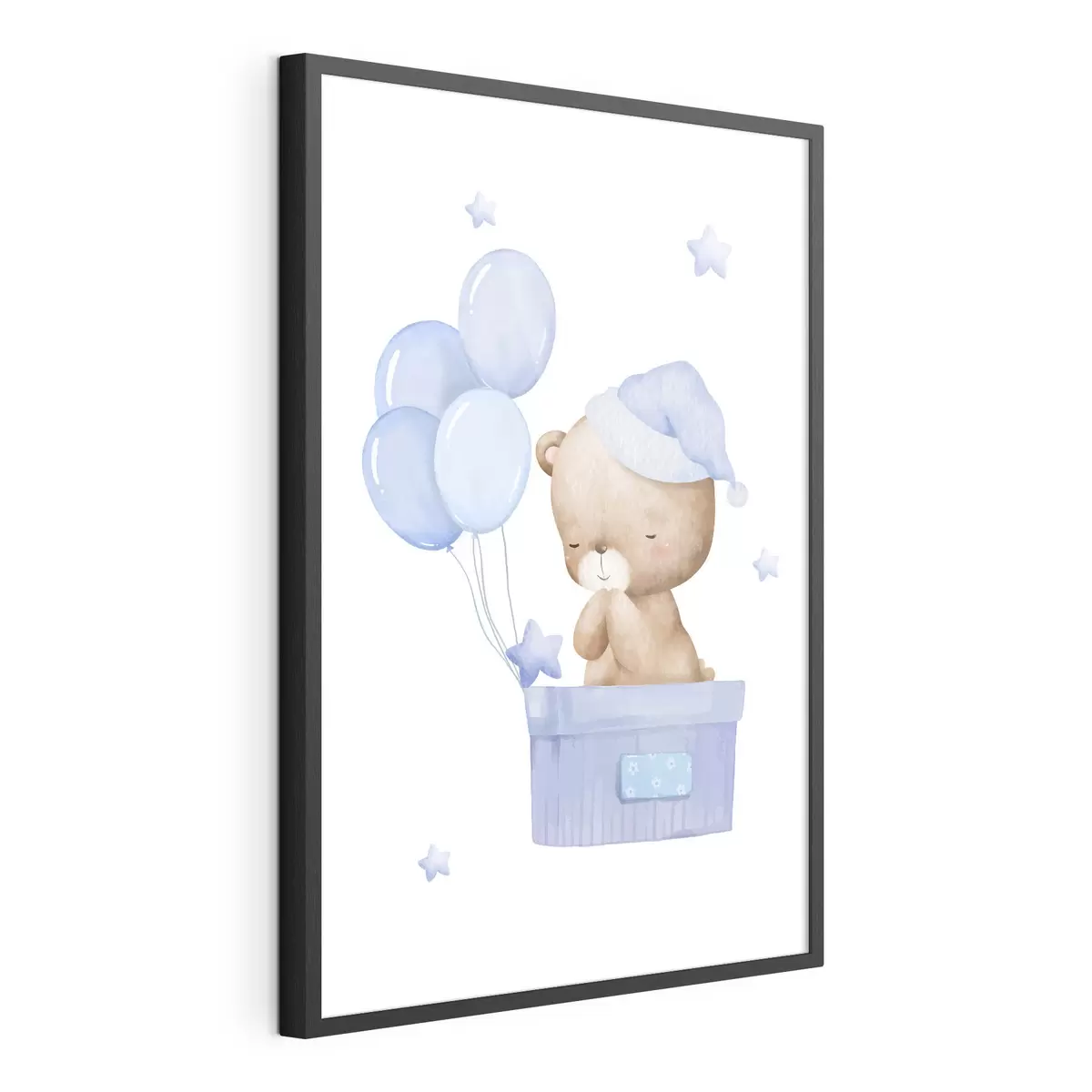 Poster Adorable oso con alegres globos f37918v1