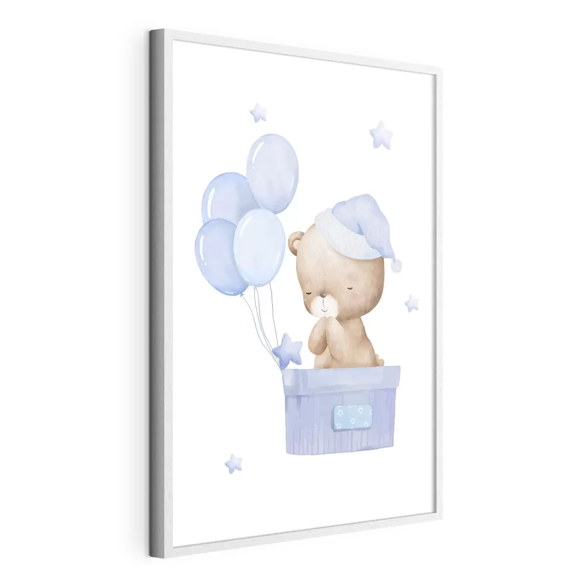Poster Adorable oso con alegres globos f37918v1