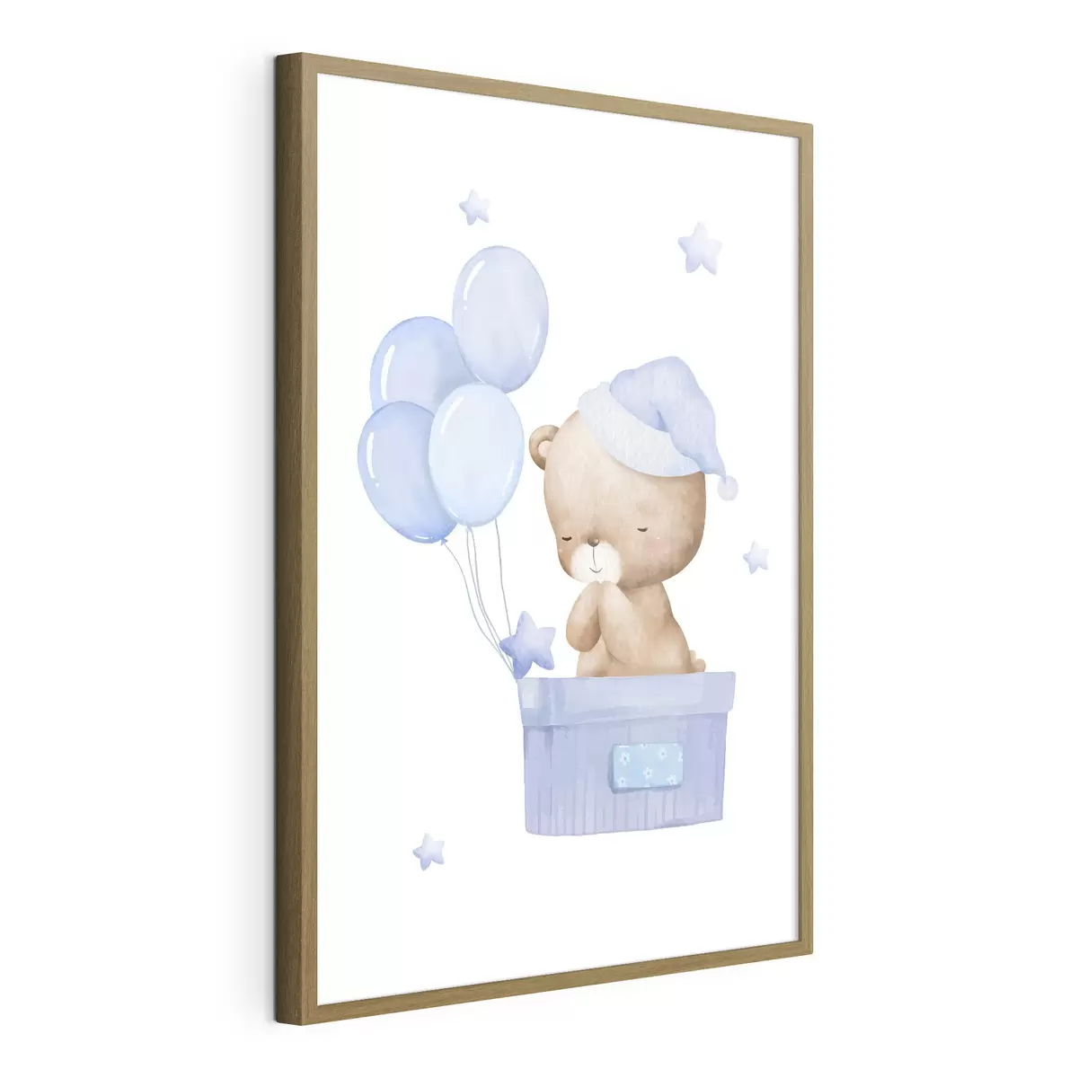 Poster Adorable oso con alegres globos f37918v1