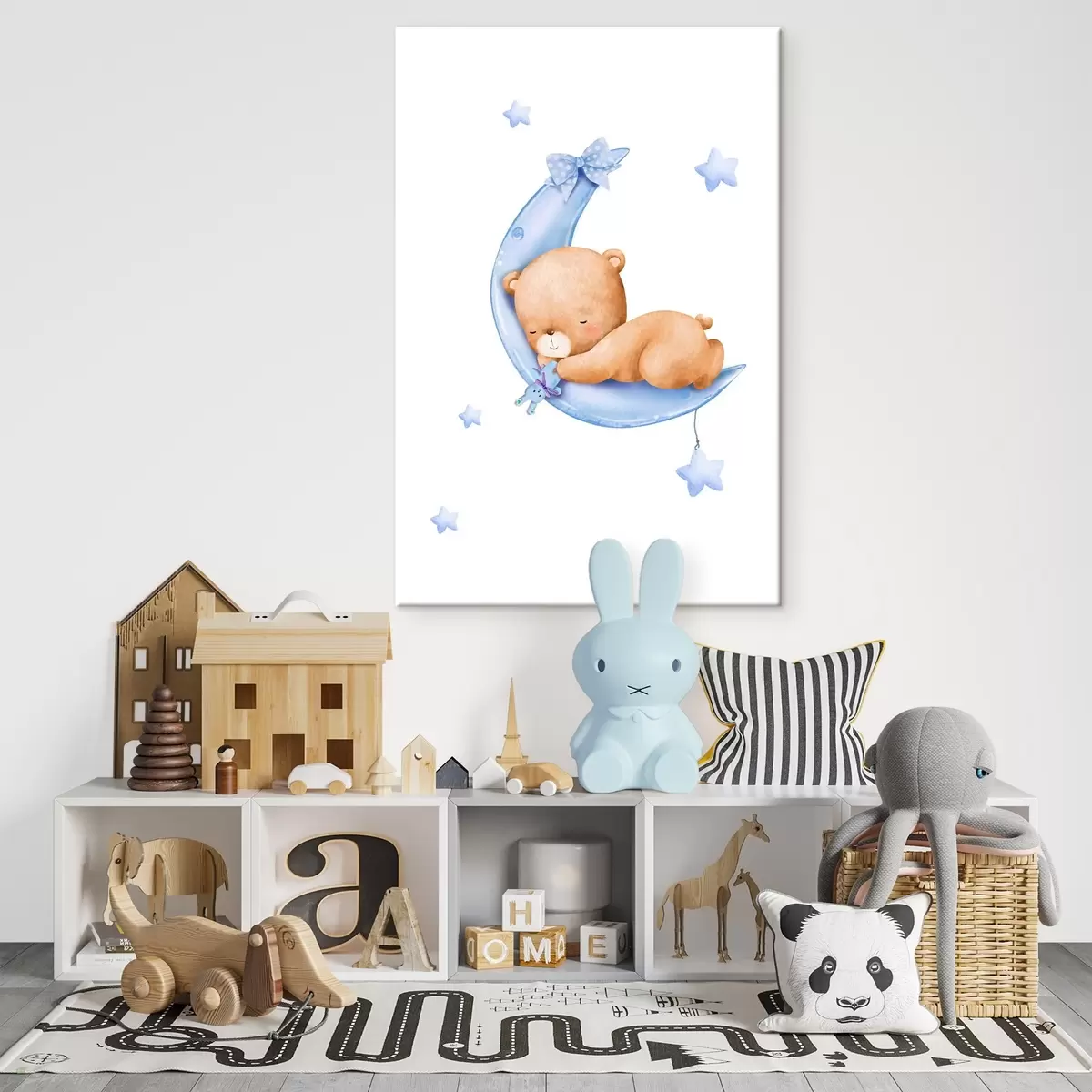 murales de pared Oso dormilón en un sueño de luna s37917v1