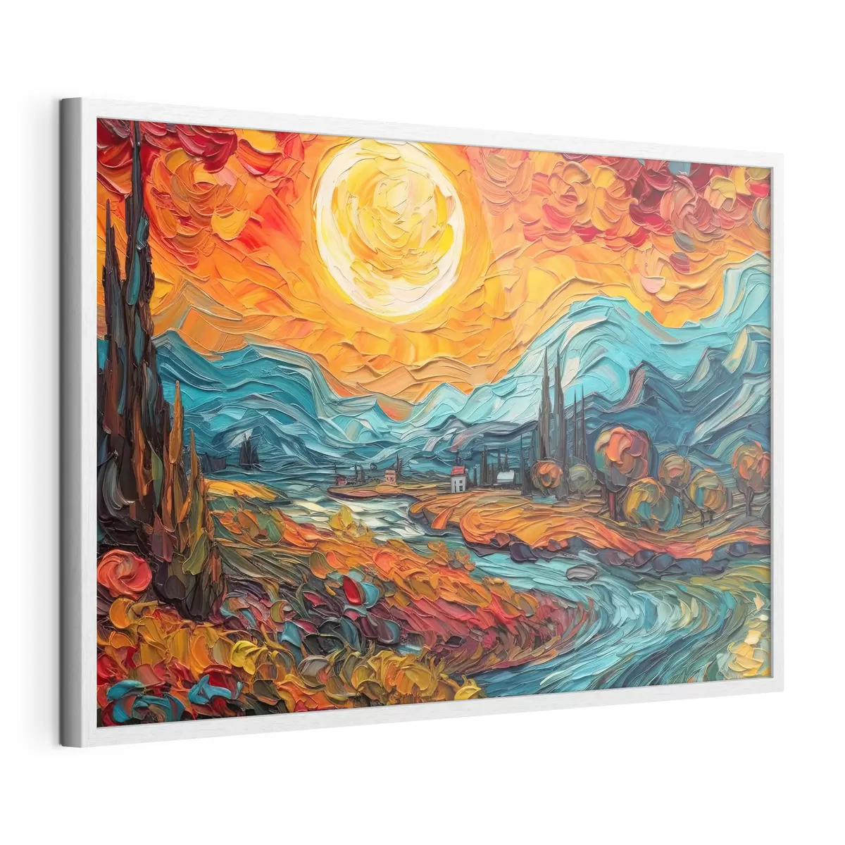 Poster Vibrante puesta de sol sobre un paisaje sereno f38057