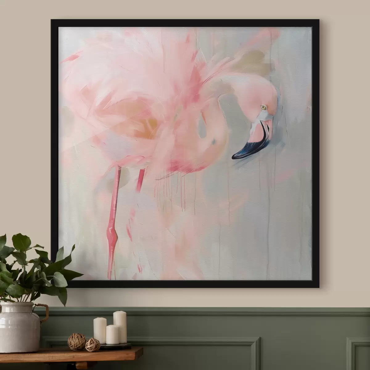 Poster Pájaro flamenco rosado f39541