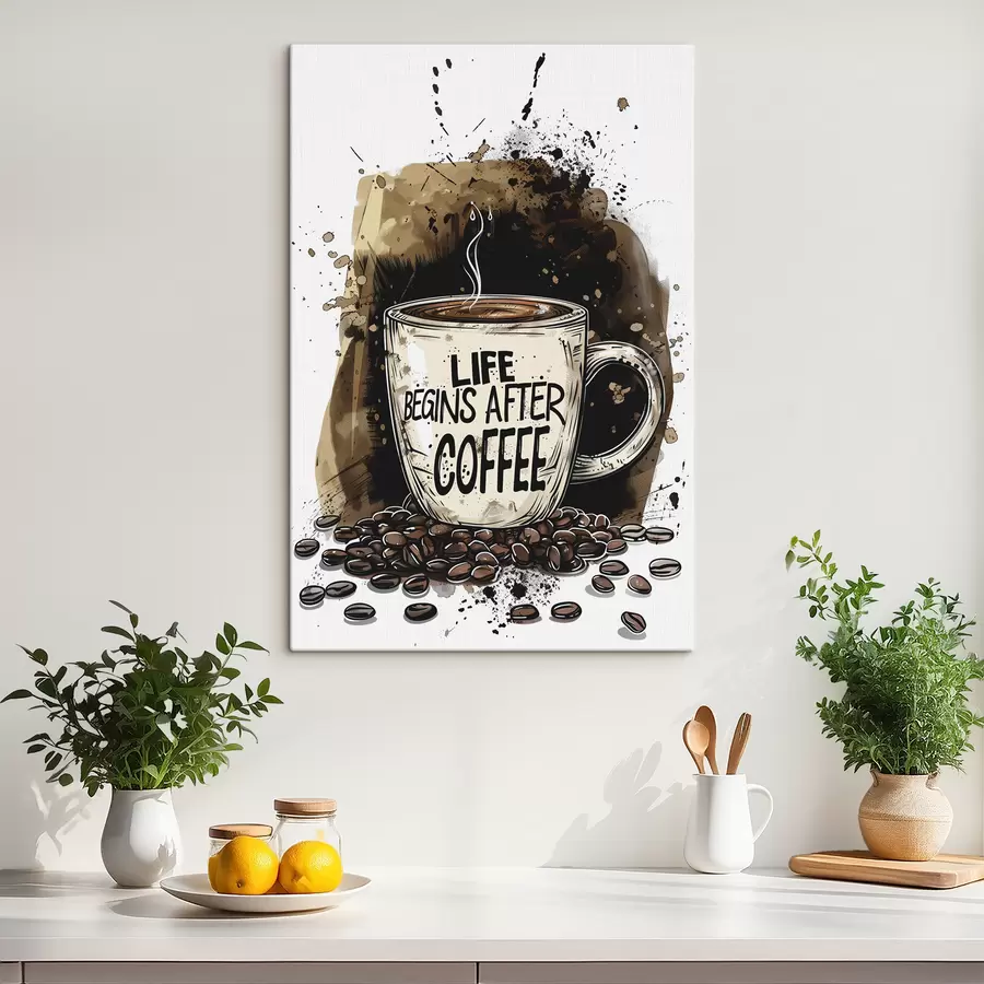 murales de pared Taza de café con inscripción s39445