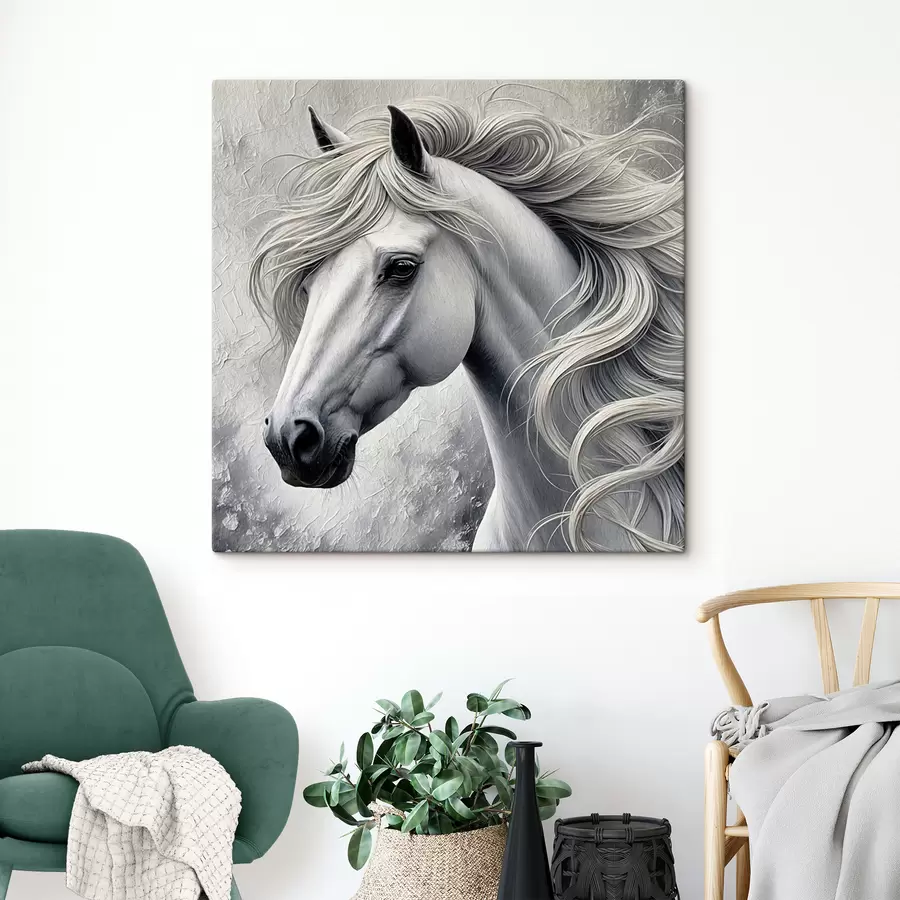 murales de pared Retrato de un caballo blanco s39489