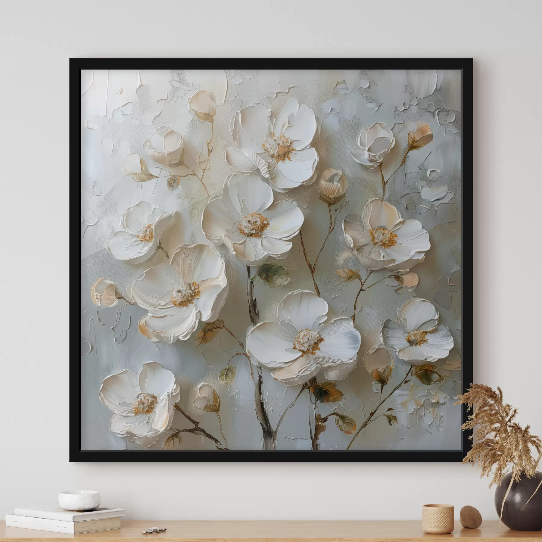 murales de pared Flores blancas f39442