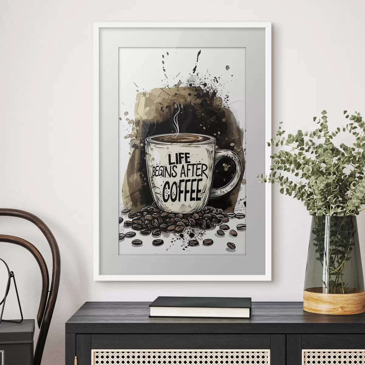 Poster Taza de café con inscripción f39445