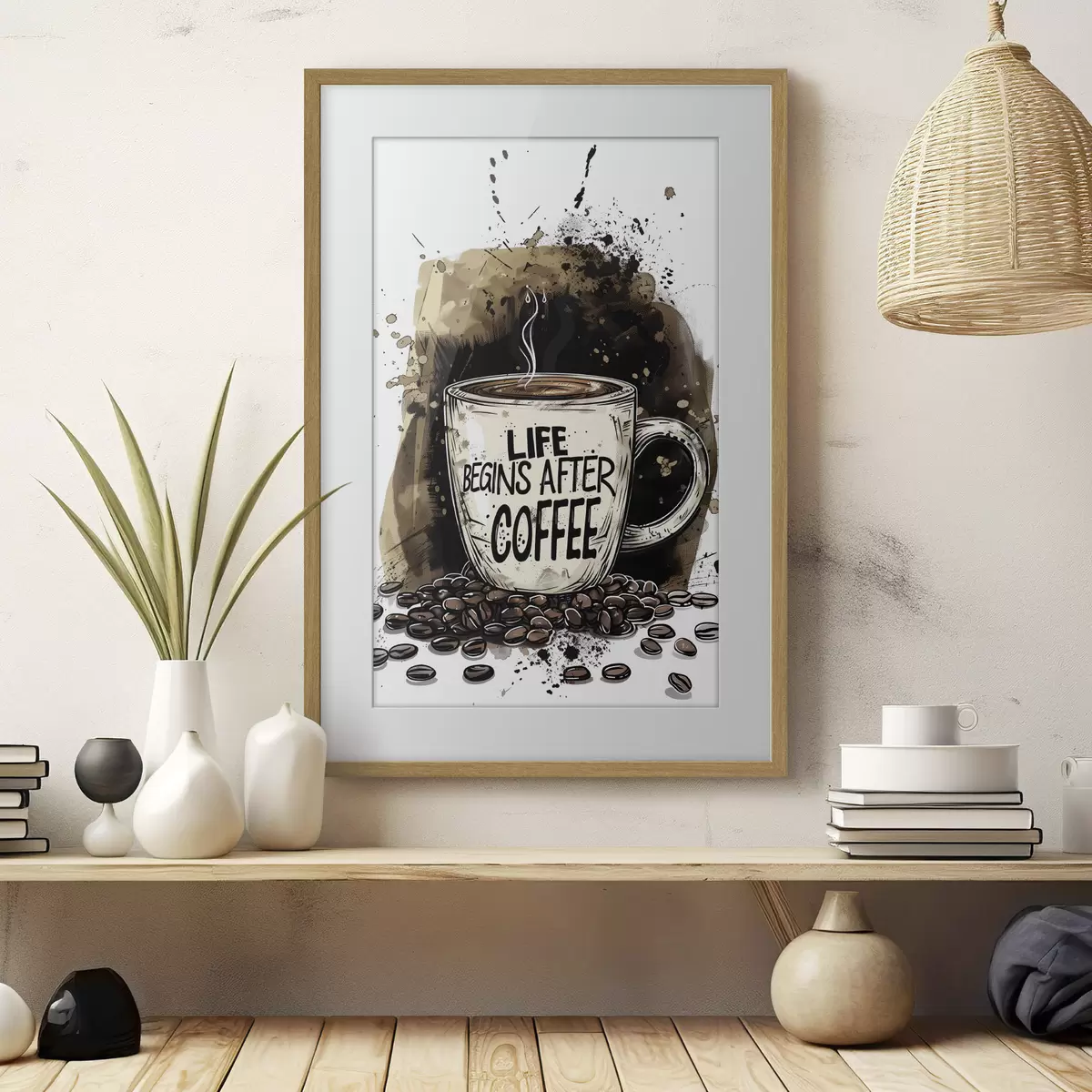 Poster Taza de café con inscripción f39445