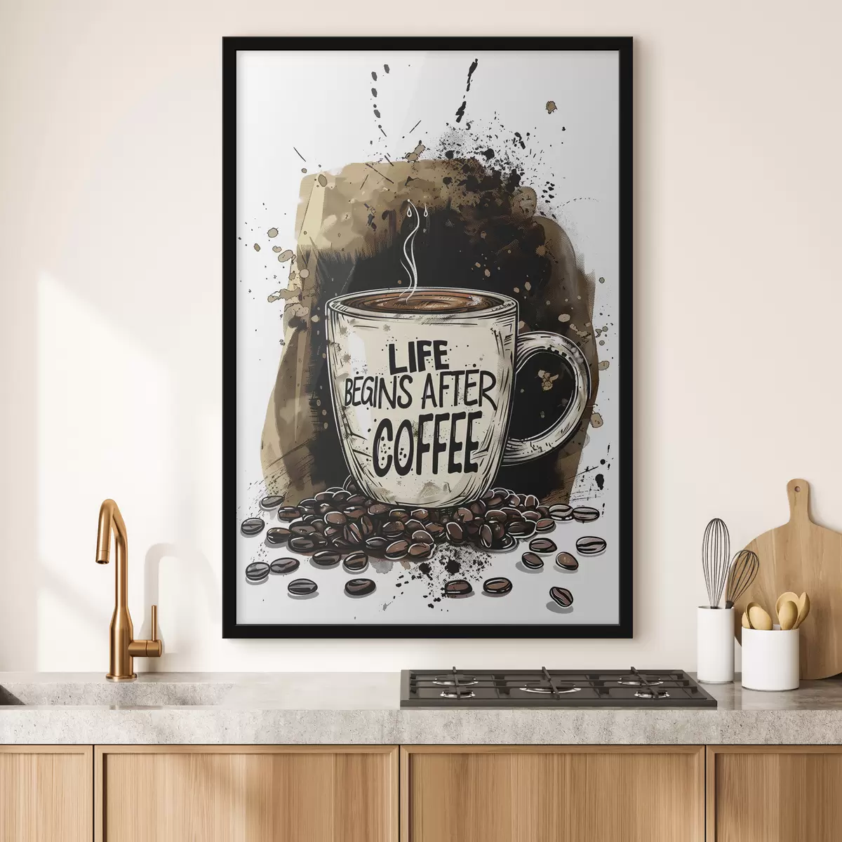 Poster Taza de café con inscripción f39445