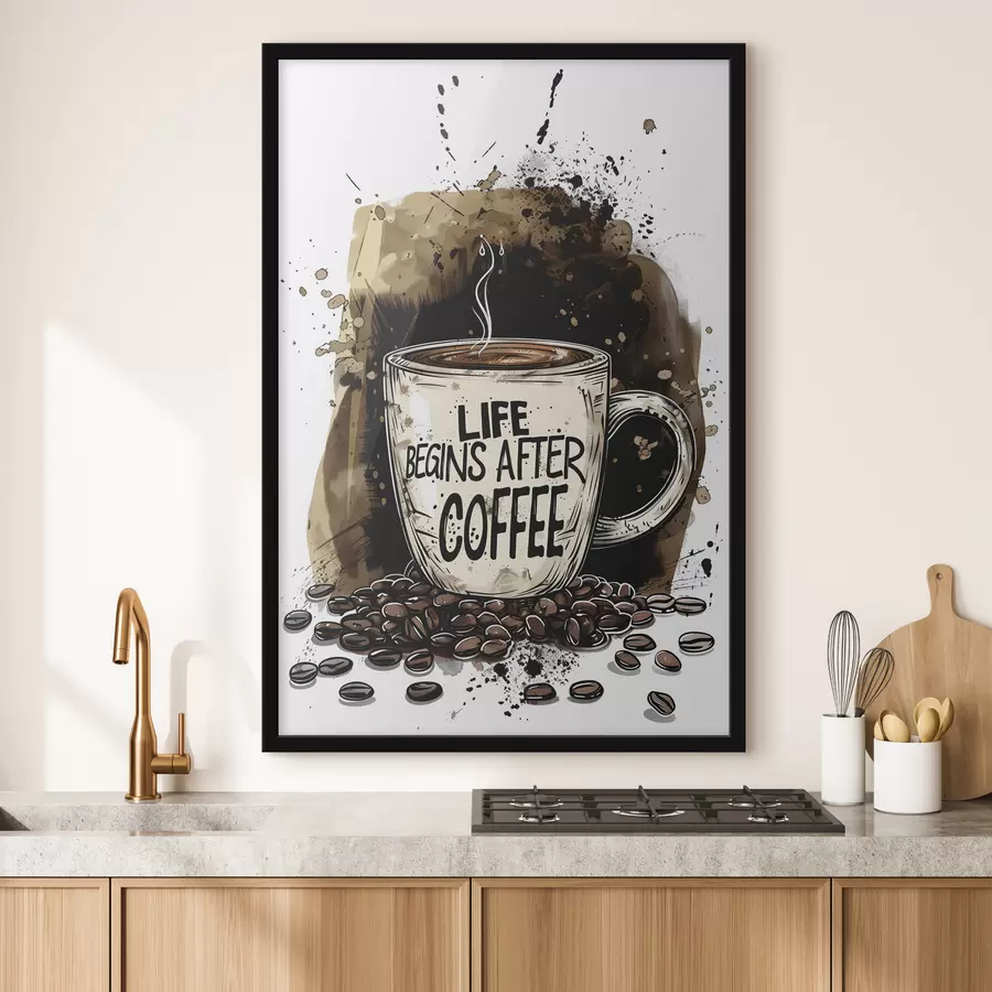 murales de pared Taza de café con inscripción f39445