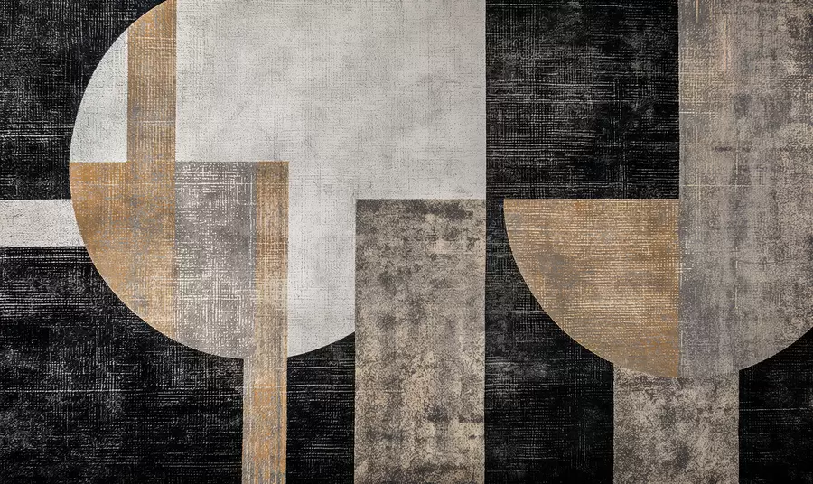 murales de pared Abstracción texturizada moderna en colores negro y naranja. w07878