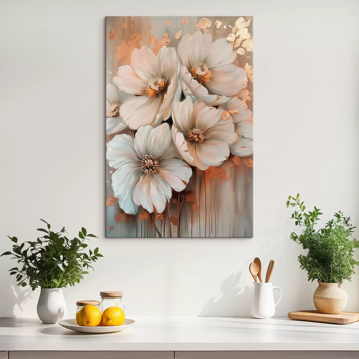 murales de pared Flores blancas s39551