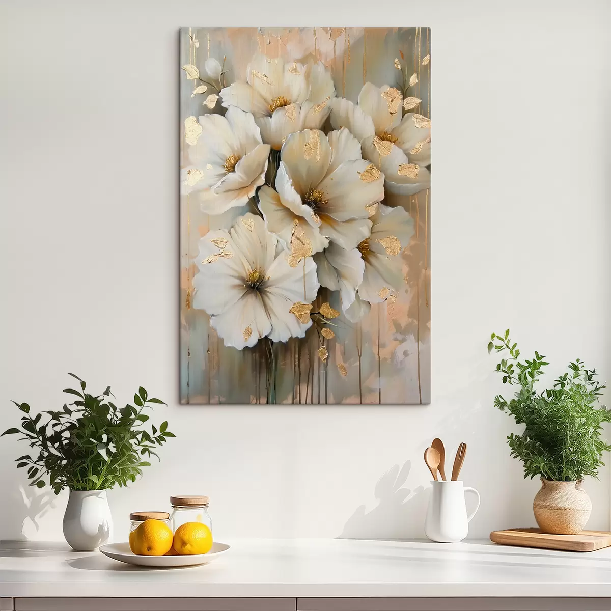 murales de pared Flores blancas s39555