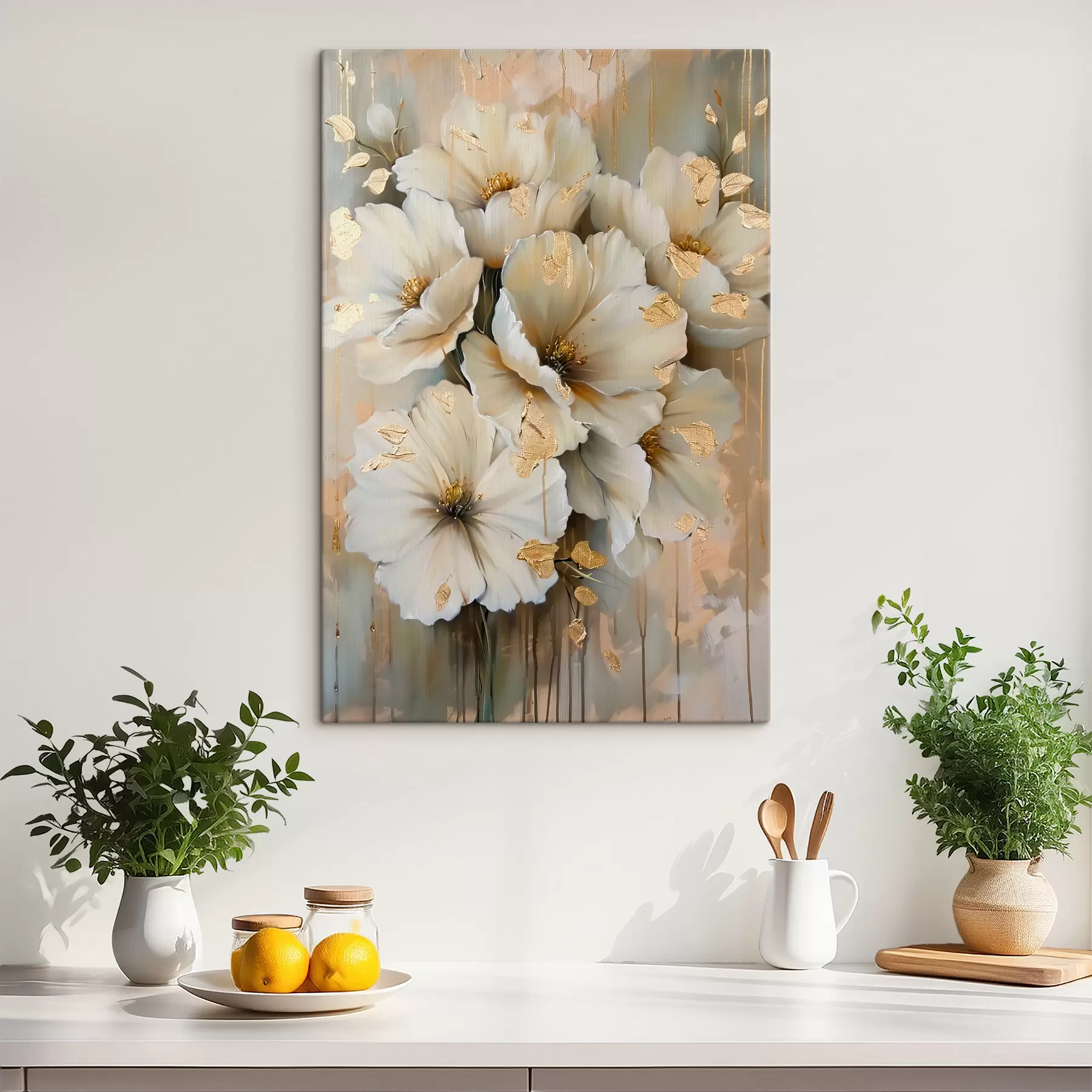 murales de pared Flores blancas s39555