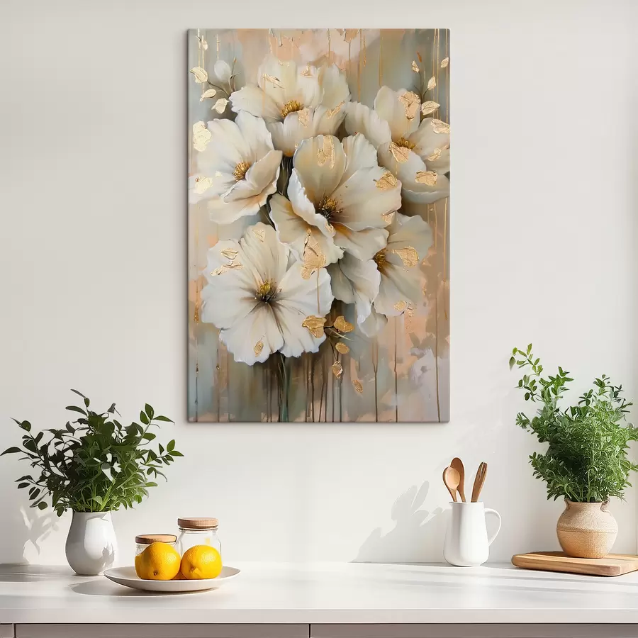 murales de pared Flores blancas s39555