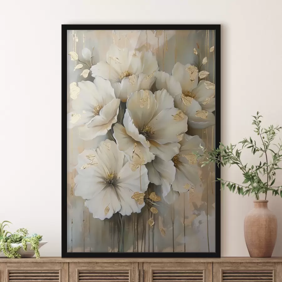 murales de pared Flores blancas f39555